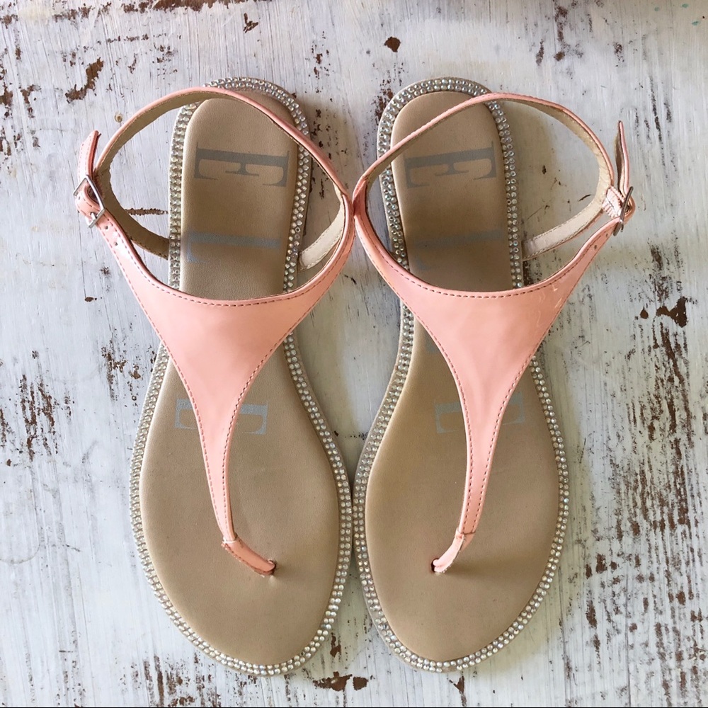 ELLE pink rhinestone sandals